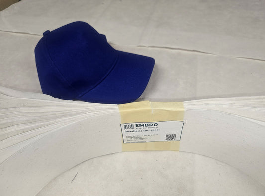 Inserție pretăiată pentru brodat șepci – Cotton Soft 80g, 45x10cm (pachet 25 buc.)
